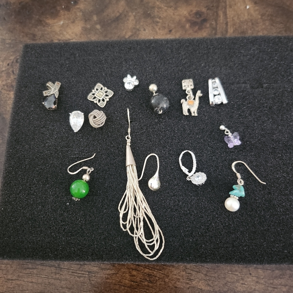 Bundle of single earrings 925 sterling silver
